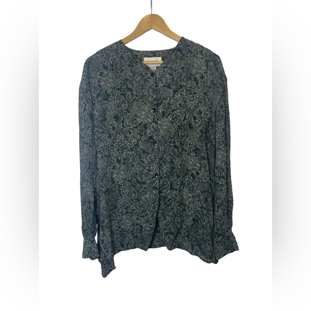 Emanuel Ungaroβ Vintage late 1980s -1990s 100% silk botton up blouse size 12